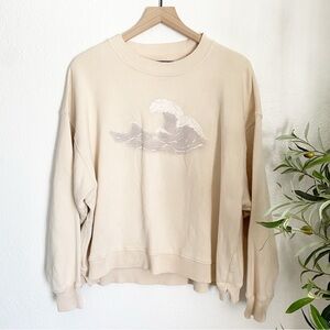 AE Wave Crew Neck Boxy Pullover Sweatshirt Blush S